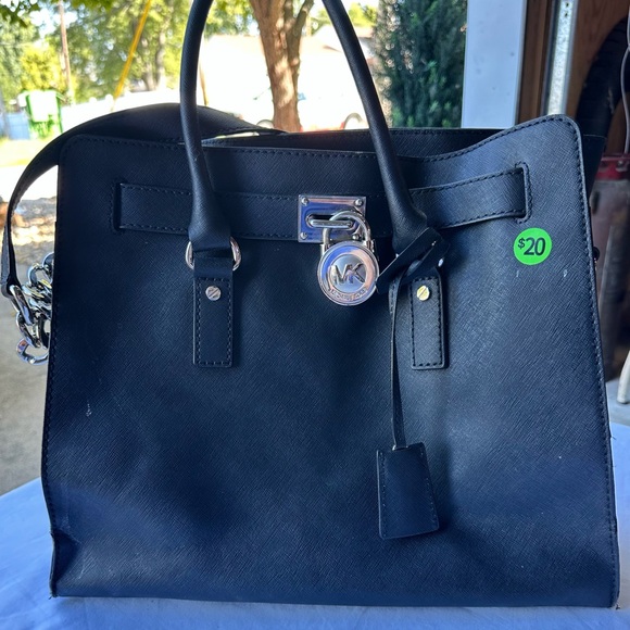 Michael Kors Black Tote with Silver Accents - Picture 1 of 1
